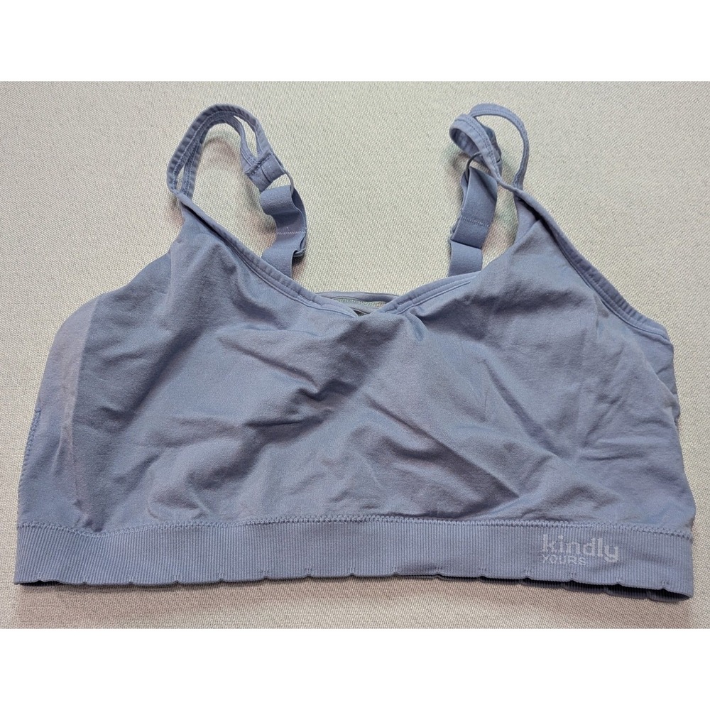 Kindly Yours Bralette Womens XXL Blue Excellent Wireless Seamless 40016